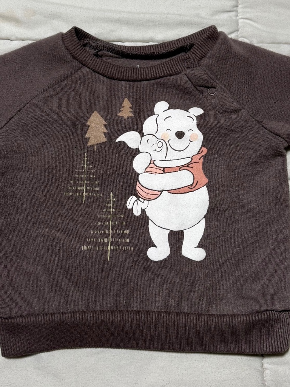 Disney Baby Winnie the Pooh & Piglet Gray Fleece Pullover Sweater 9-12M